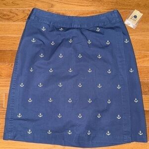 Kate Hill Casual Wrap Skort Embroidered Anchors